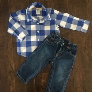 Carters dress shirt and jeans
